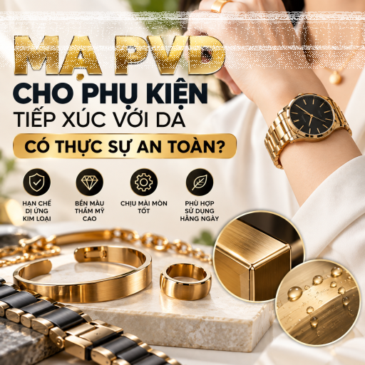 Có Nên Mạ PVD Cho Phụ Kiện Tiếp Xúc Trực Tiếp Với Da? Những Điều Cần Biết Về Độ An Toàn Và Chất Lượng Lớp Phủ
